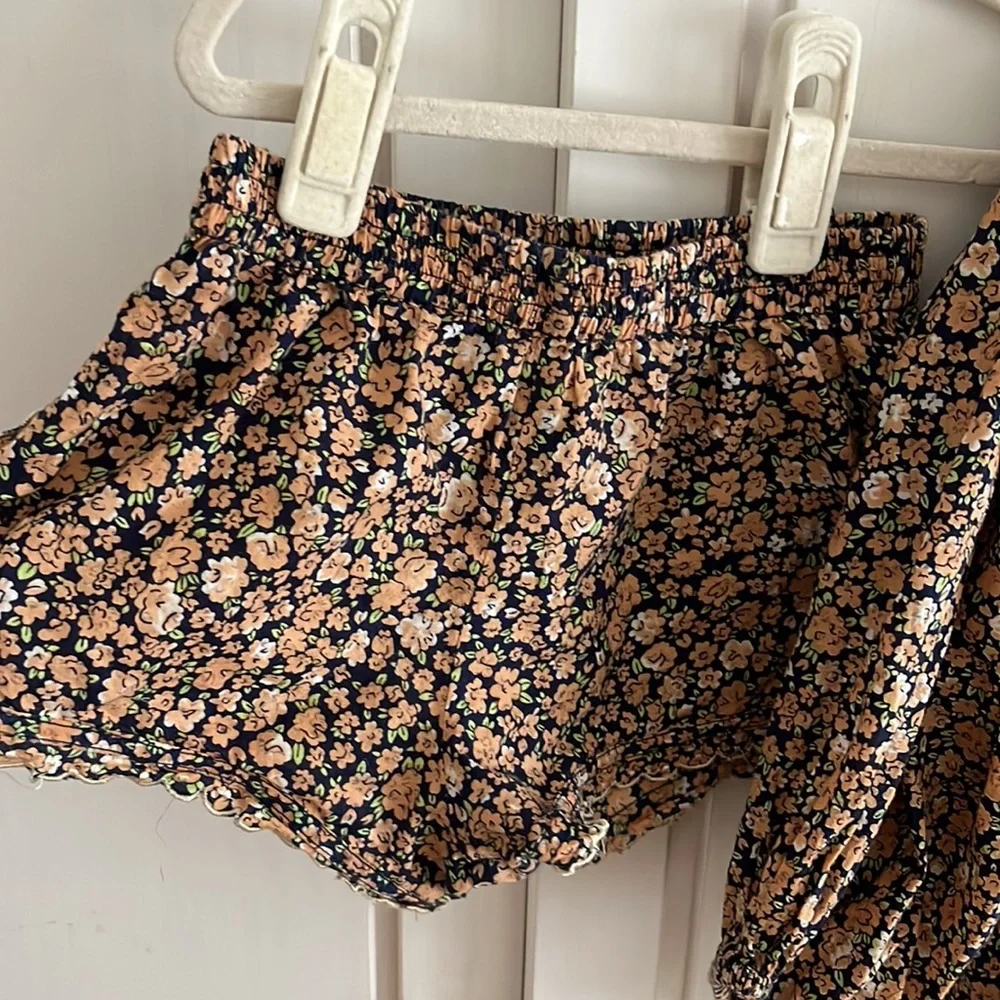 Bonjour Diary | embroidered floral smocked tunic blouse + shorts